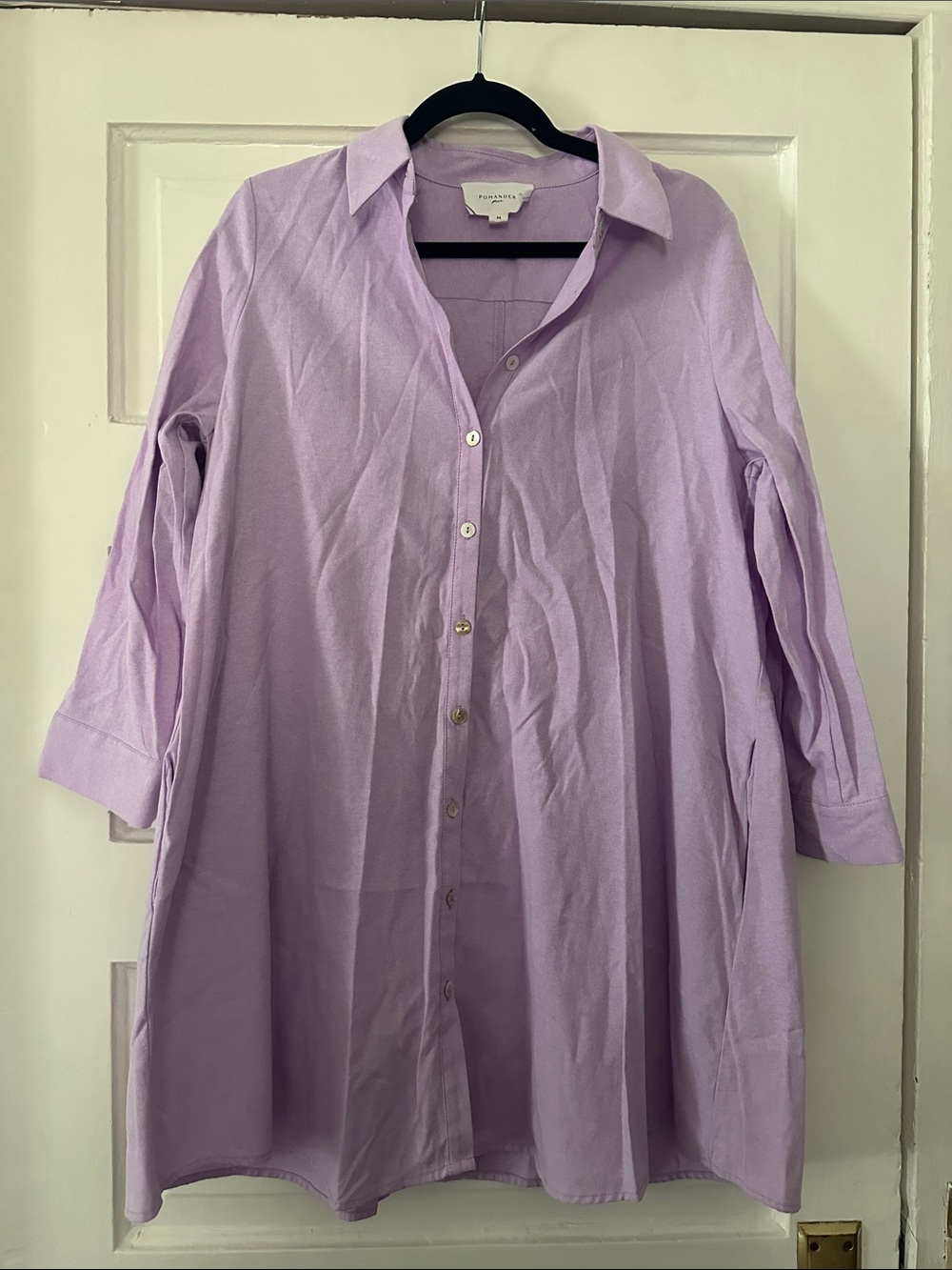 Pomander Place Lilac Button-Front Mini Dress